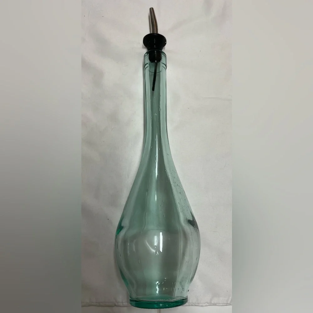 Tall Seafoam Glass Olive Oil Pourer Bottle - Picture 1 of 3